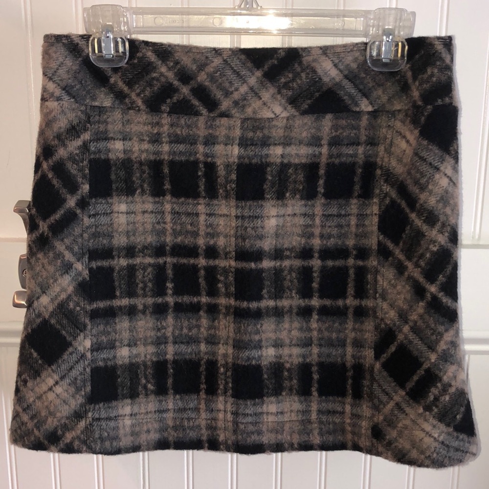 Free People Plaid Wool Skirt